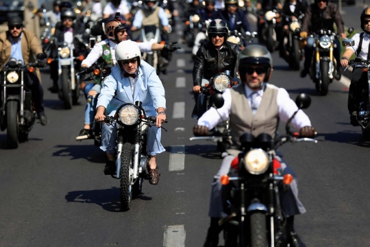 Aksi penggila motor klasik Chile kampanyekan bahaya kanker prostat