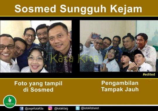 Ekspresi kocak pelaku yang parodikan selfie para kandidat Pilgub DKI