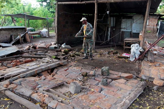 Porak-poranda rumah warga Nikaragua akibat gempa 5,1 SR