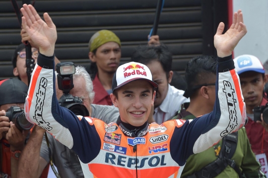 Aksi Marc Marquez latih pembalap muda di Sirkuit Sentul