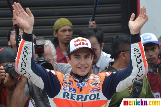 Foto : Aksi Marc Marquez latih pembalap muda di Sirkuit 
