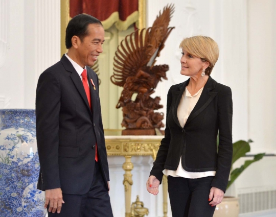 Keakraban Jokowi terima kunjungan Menlu Australia di Istana