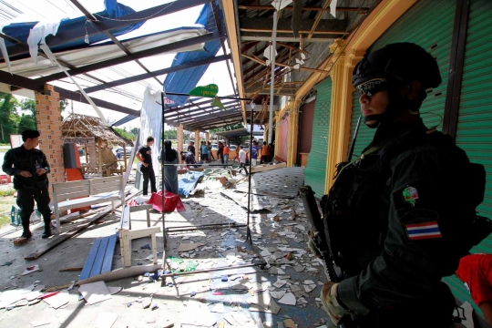 Ini lokasi ledakan bom yang tewaskan anggota militer di Thailand