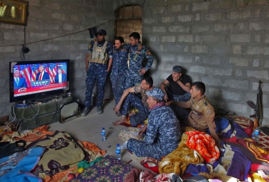 Siaran pidato kemenangan Trump jadi acara hiburan tentara Irak