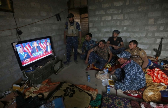 Siaran pidato kemenangan Trump jadi acara hiburan tentara Irak