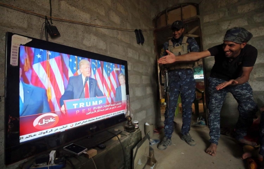 Siaran pidato kemenangan Trump jadi acara hiburan tentara Irak