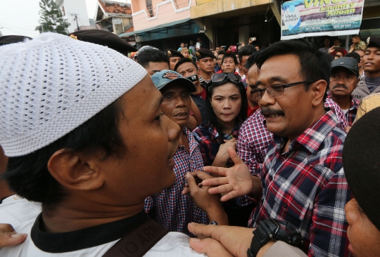 Kampanye di Sawah Besar, Cawagub Djarot diadang pendemo