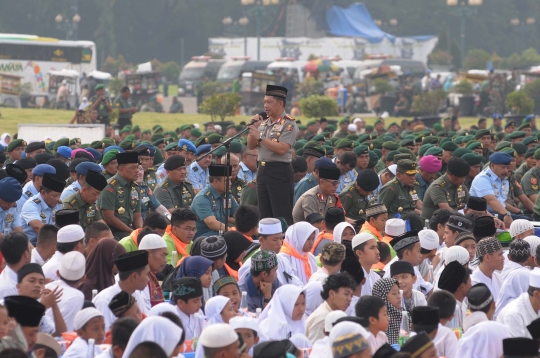 Doa bersama warga, TNI dan Polri memohon keselamatan bangsa di Monas