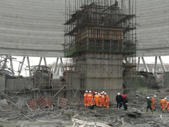 Lokasi runtuhnya menara pembangkit listrik China, renggut 40 nyawa