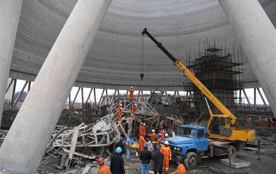 Lokasi runtuhnya menara pembangkit listrik China, renggut 40 nyawa