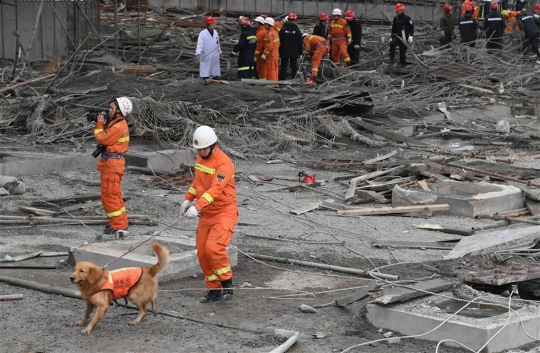 Lokasi runtuhnya menara pembangkit listrik China, renggut 40 nyawa