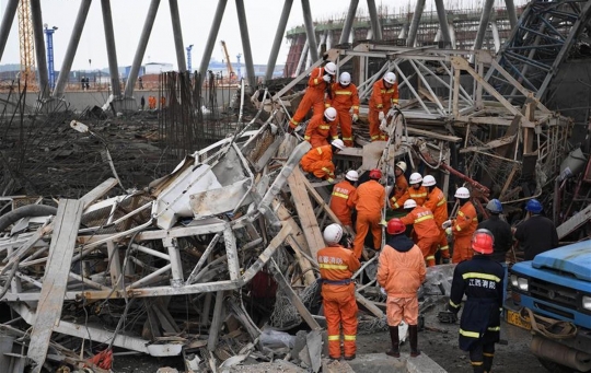 Lokasi runtuhnya menara pembangkit listrik China, renggut 40 nyawa