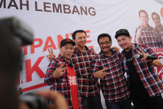 Aksi Ahok-Djarot nge-rap bareng Iwa K dan Gading Marten