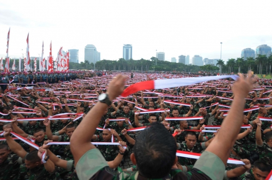 Satu Merah Putih warnai Apel Nusantara Bersatu di Monas