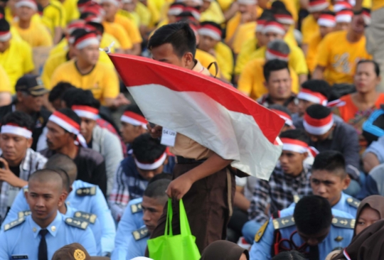 Satu Merah Putih warnai Apel Nusantara Bersatu di Monas