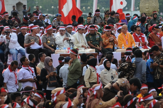 Satu Merah Putih warnai Apel Nusantara Bersatu di Monas