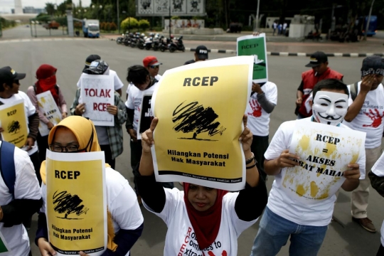 Koalisi Masyarakat untuk Keadilan Ekonomi gelar aksi tolak RCEP