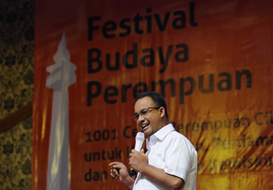 Kampanye di Otista, Anies Baswedan dukung anti kekerasan perempuan