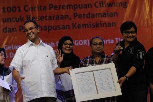 Kampanye di Otista, Anies Baswedan dukung anti kekerasan perempuan