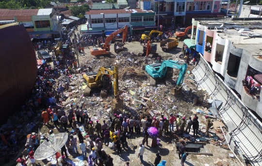 Pandangan udara lokasi terdampak gempa di Pidie Jaya