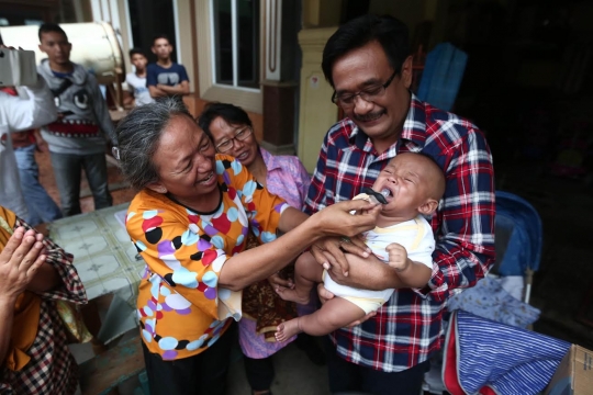 Senyuman Djarot saat kampanye di Cempaka Putih