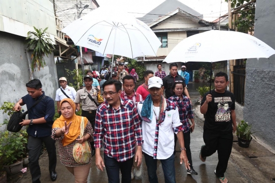 Senyuman Djarot saat kampanye di Cempaka Putih