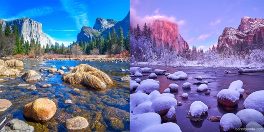 Indahnya saat musim dingin mengubah alam menjadi negeri salju