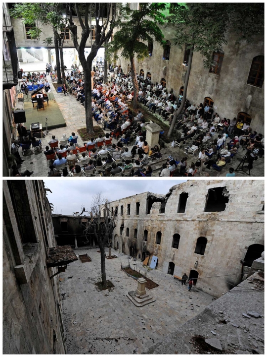 Perbedaan kontras Aleppo sebelum dan sesudah perang