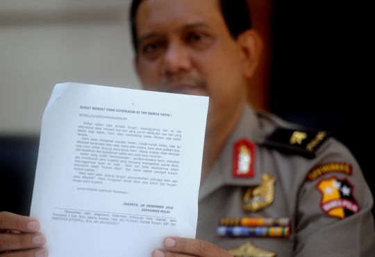 Ini salinan surat wasiat terduga teroris Jatiluhur