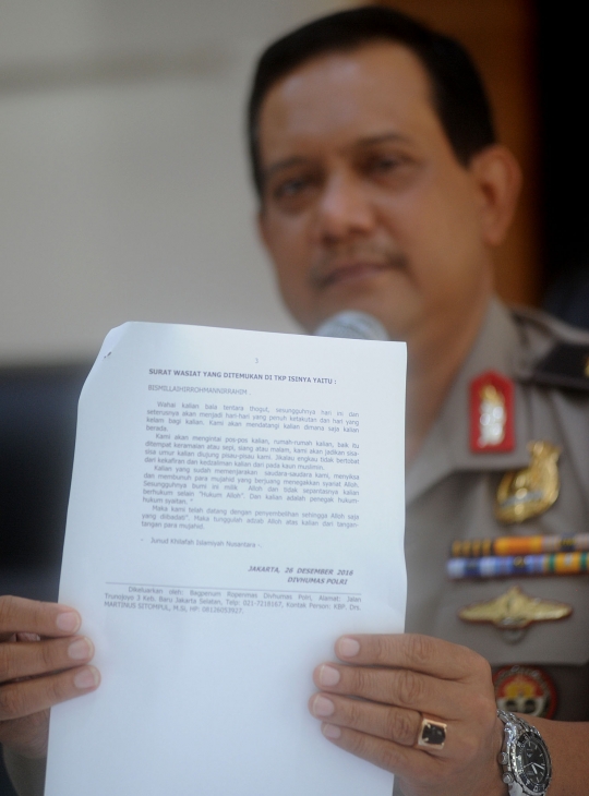 Ini salinan surat wasiat terduga teroris Jatiluhur