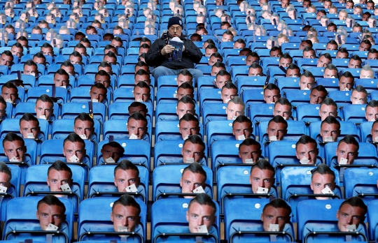 Leicester City pajang ribuan topeng Jamie Vardy di stadion Inggris