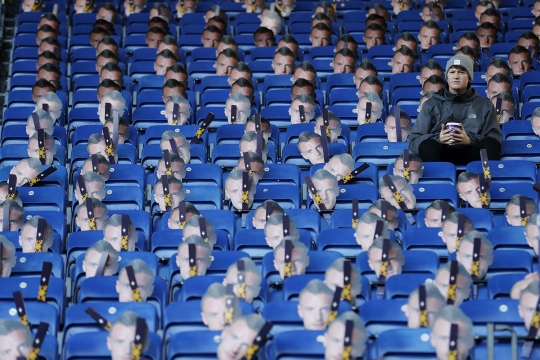 Leicester City pajang ribuan topeng Jamie Vardy di stadion Inggris