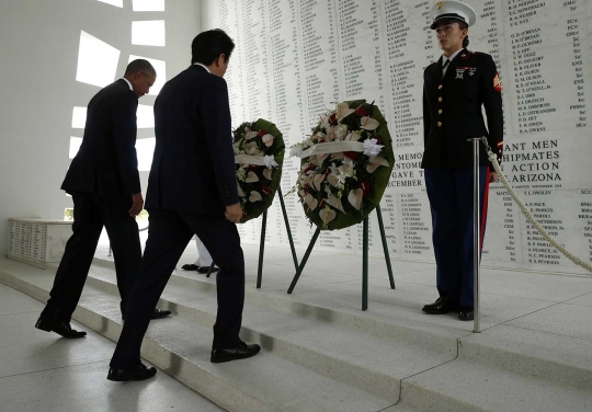 Obama bersama Abe ziarah para korban Pearl Harbor di Hawaii