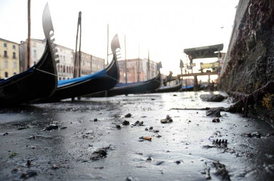 Sungai Venesia di Italia alami surut luar biasa