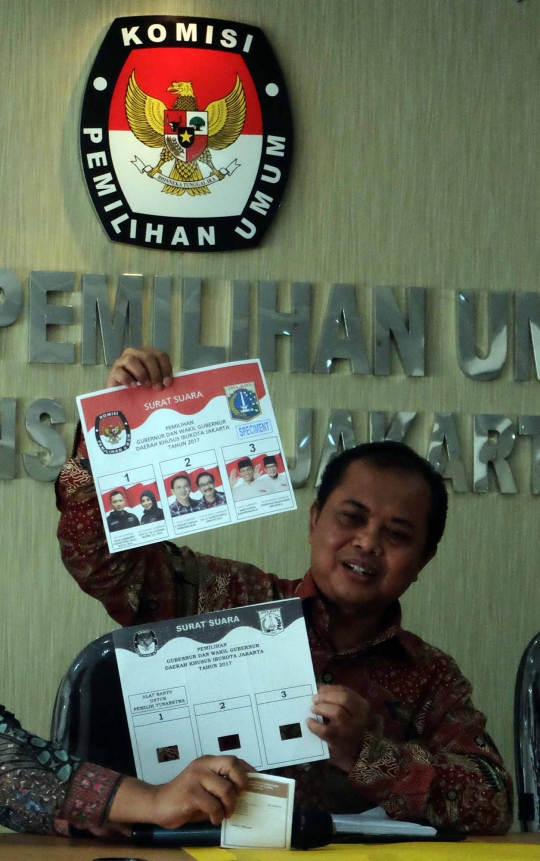 Begini tampilan surat suara Pilgub DKI 2017