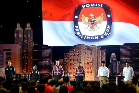 Begini ekspresi para kandidat debat Pilgub DKI Jakarta