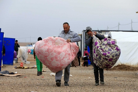 Warga Mosul berkemas tinggalkan kamp pengungsian Khazer