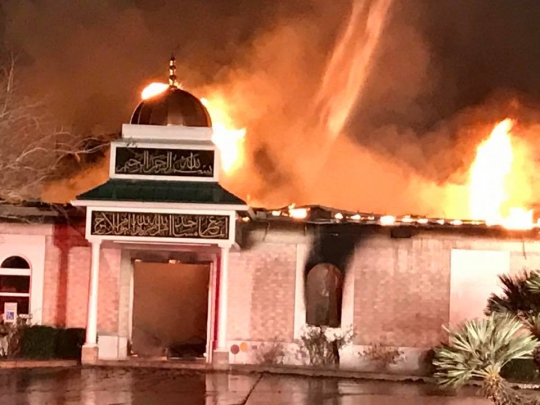 Begini kondisi Masjid Islamic Center di Texas saat terbakar