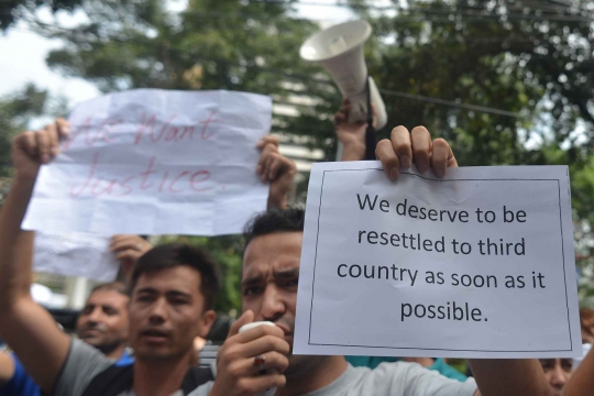 Aksi pencari suaka geruduk Kantor UNHCR