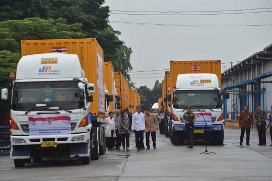 Jokowi lepas keberangkatan truk bermuatan beras untuk Sri Lanka