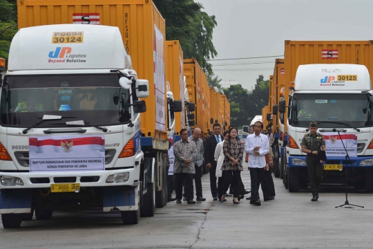 Jokowi lepas keberangkatan truk bermuatan beras untuk Sri Lanka