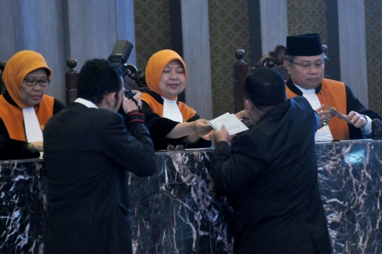 Suasana saat Hatta Ali kembali terpilih sebagai Ketua MA