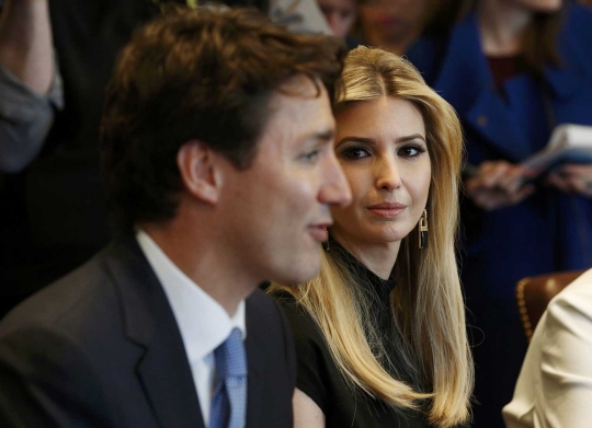 Tatapan Ivanka Trump terpaku pandangi PM ganteng Kanada