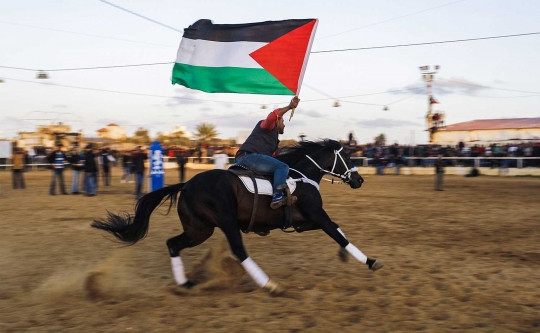 Aksi koboi Palestina di Arabian Horse Show