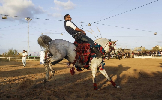 Aksi koboi Palestina di Arabian Horse Show
