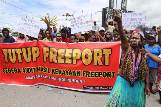 Aksi masyarakat adat Timika tuntut penutupan Freeport