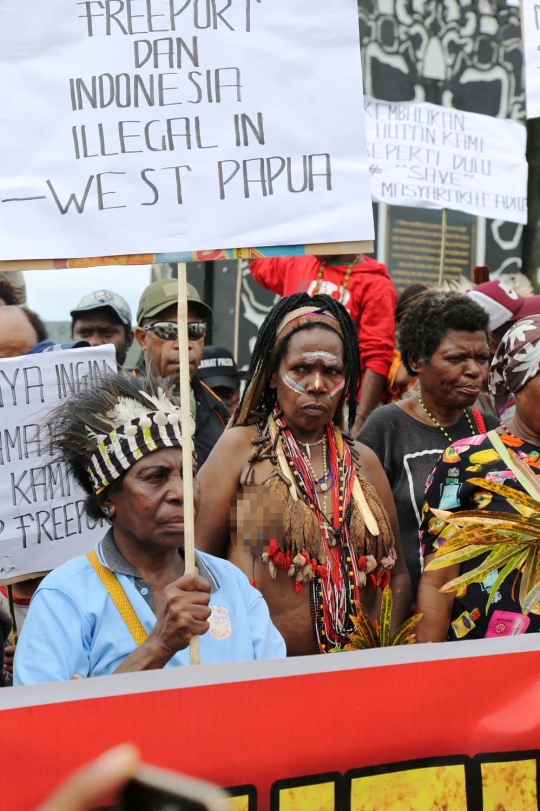 Aksi masyarakat adat Timika tuntut penutupan Freeport