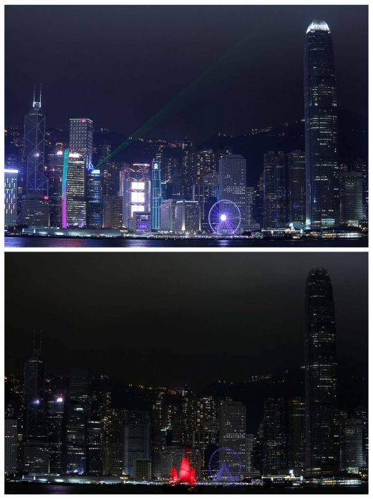 Penampakan gelap gulita ikon di berbagai negara selama Earth Hour