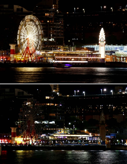 Penampakan gelap gulita ikon di berbagai negara selama Earth Hour