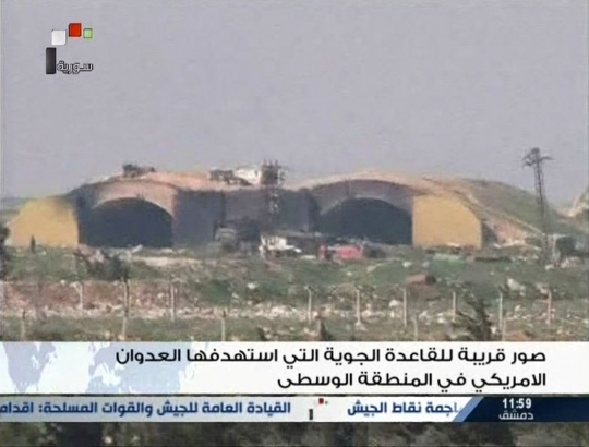Ini kondisi pangkalan militer Suriah usai digempur rudal jelajah AS